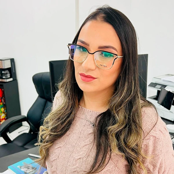 Armação de Óculos Quadrada PD54 Dourado e Preto