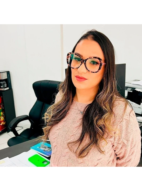 Armação de Óculos Quadrada CL00110 Rosa Tartaruga