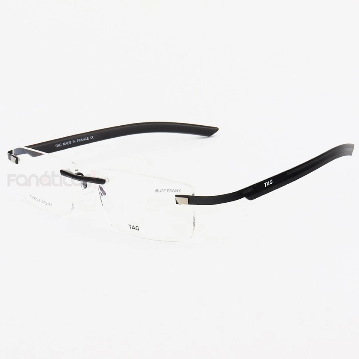 Armação de Óculos Retangular Flutuante Fixo TAG TH3822 Preto