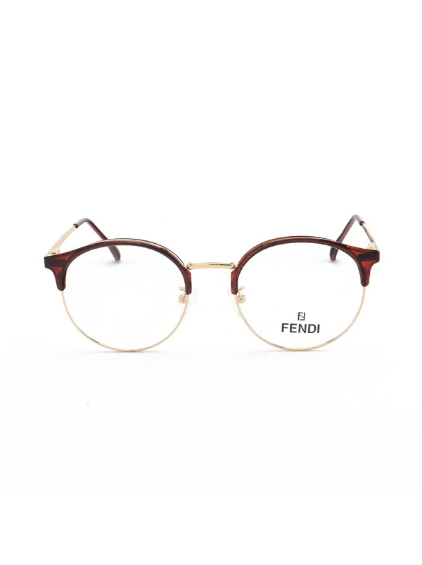 Armação de Óculos Redondo Metal FF0062 Marrom Translúcido