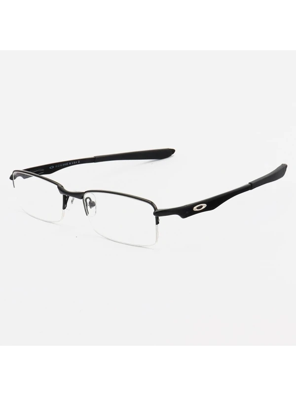 Armação de Óculos Retangular Meio Aro Brushed OX5040 Preto