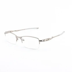 Armação de Óculos Meio Aro Evade OX3208 Prata e Branco