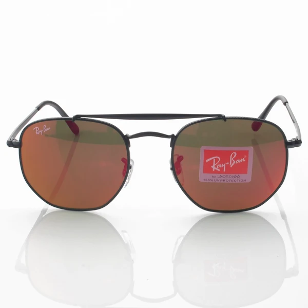 Óculos de Sol RB3648 Hexagonal Marshal Preto e Vermelho