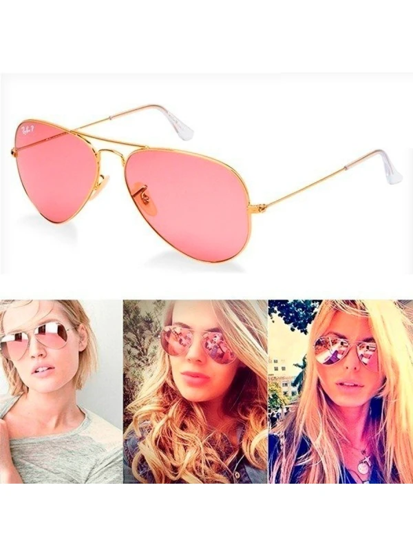 Óculos de Sol Aviador Rose Espelhado