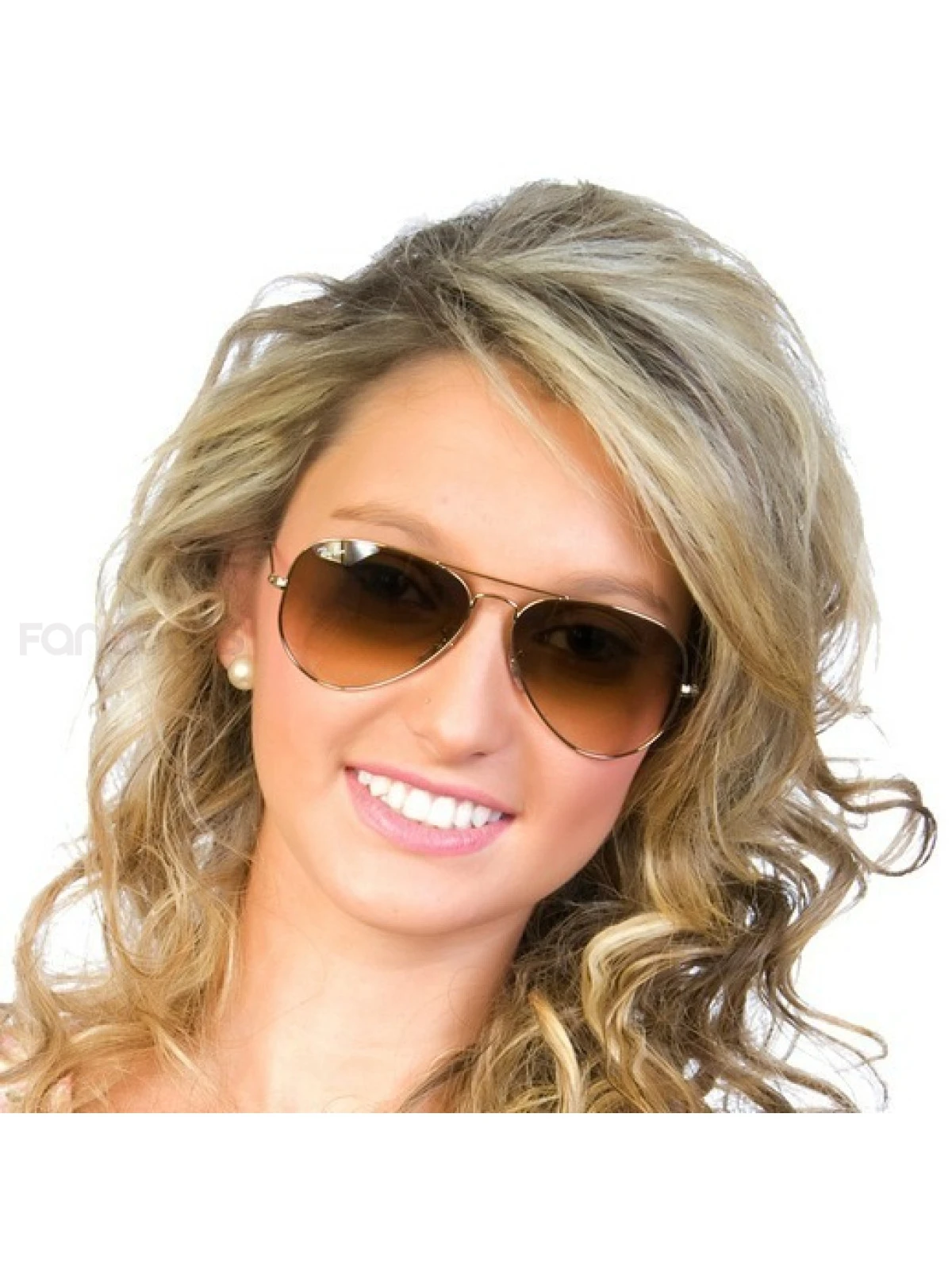 Óculos de Sol Aviador Dourado Lente Marrom Degrade