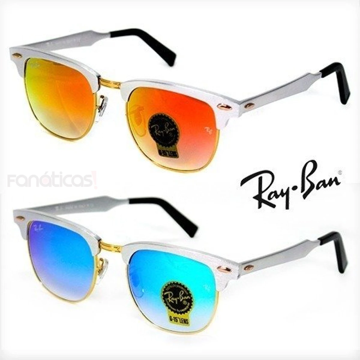 Óculos de Sol Clubmaster Aluminum Degrade Espelhado RB3507