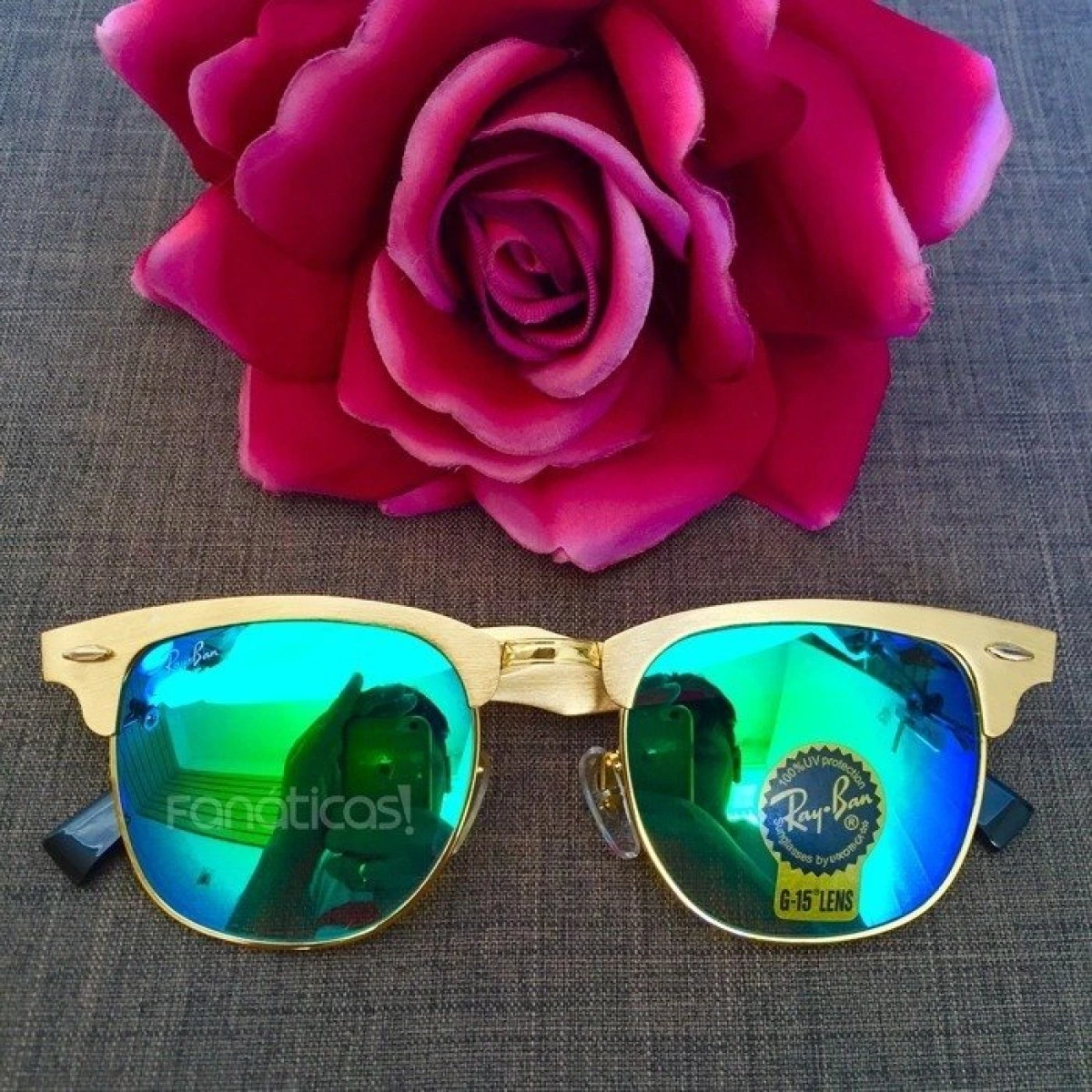 Óculos Clubmaster RB3507 Espelhado - Dourado e Verde