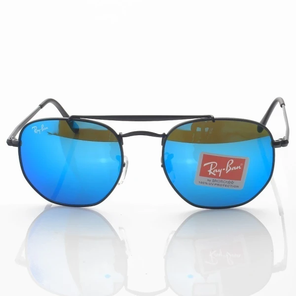 Óculos de Sol RB3648 Hexagonal Marshal Preto e Azul