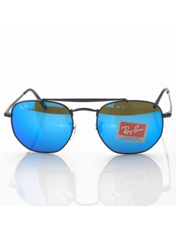 Óculos de Sol RB3648 Hexagonal Marshal Preto e Azul