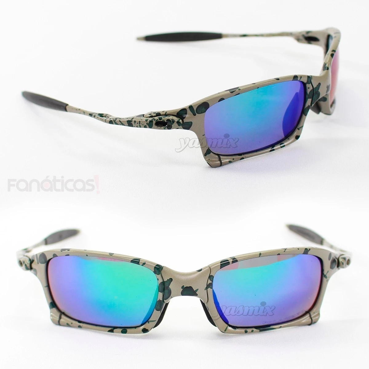 Óculos X-Squared Metal Camuflado com Lente Verde Espelhado 