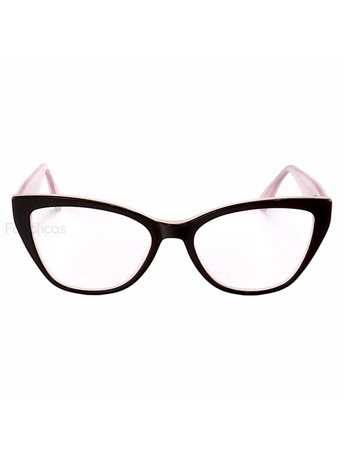 Armação de Óculos Gatinho VMV02UV Preto e Rosa