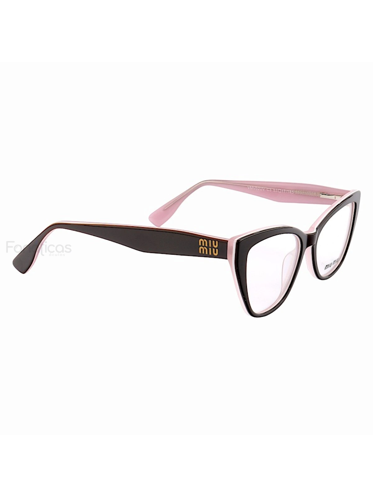 Armação de Óculos Gatinho VMV02UV Preto e Rosa