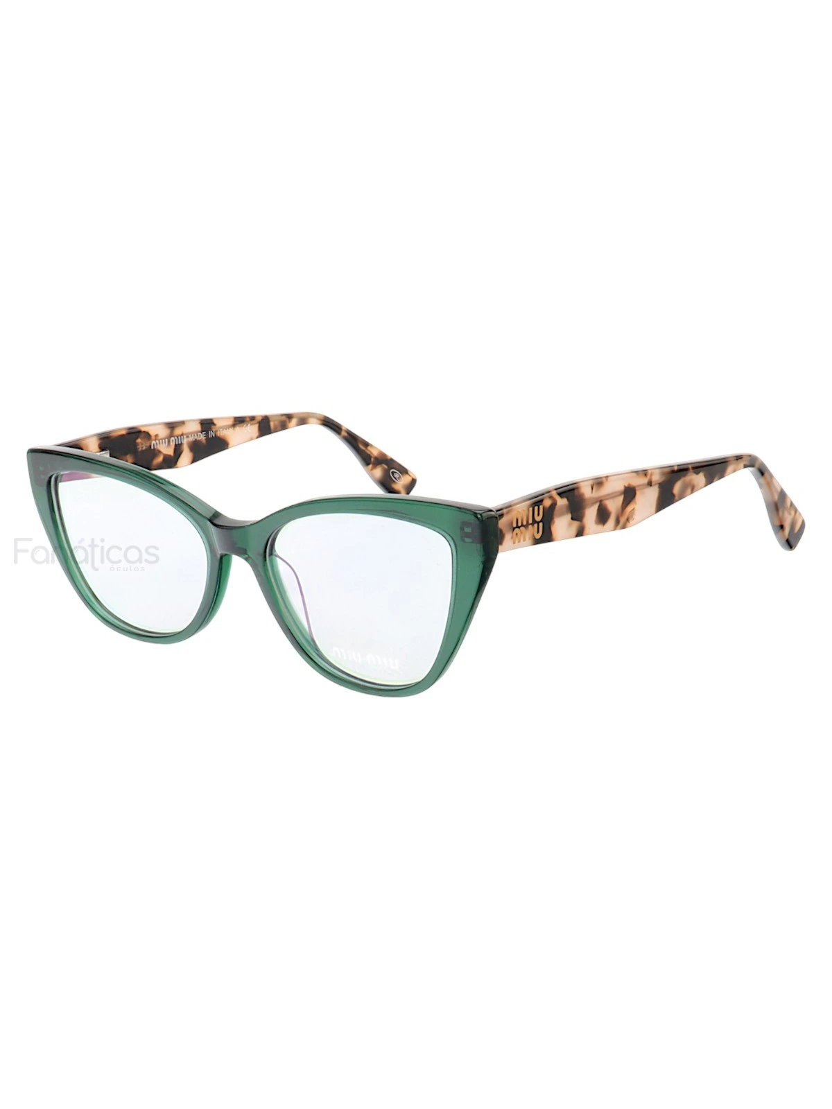 Armação de Óculos Gatinho VMV02UV Verde e Tartaruga