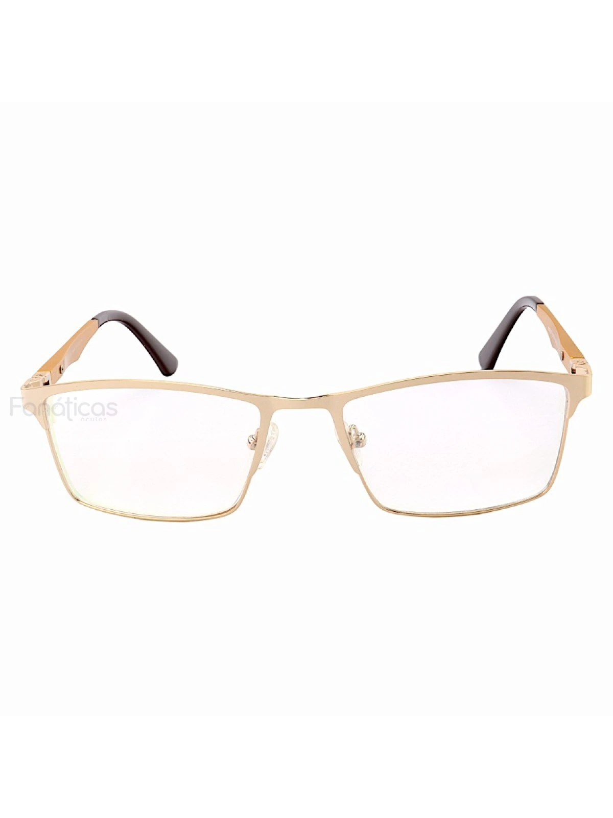 Armação de Óculos Masculina FN9127 Metal Titanium Dourado