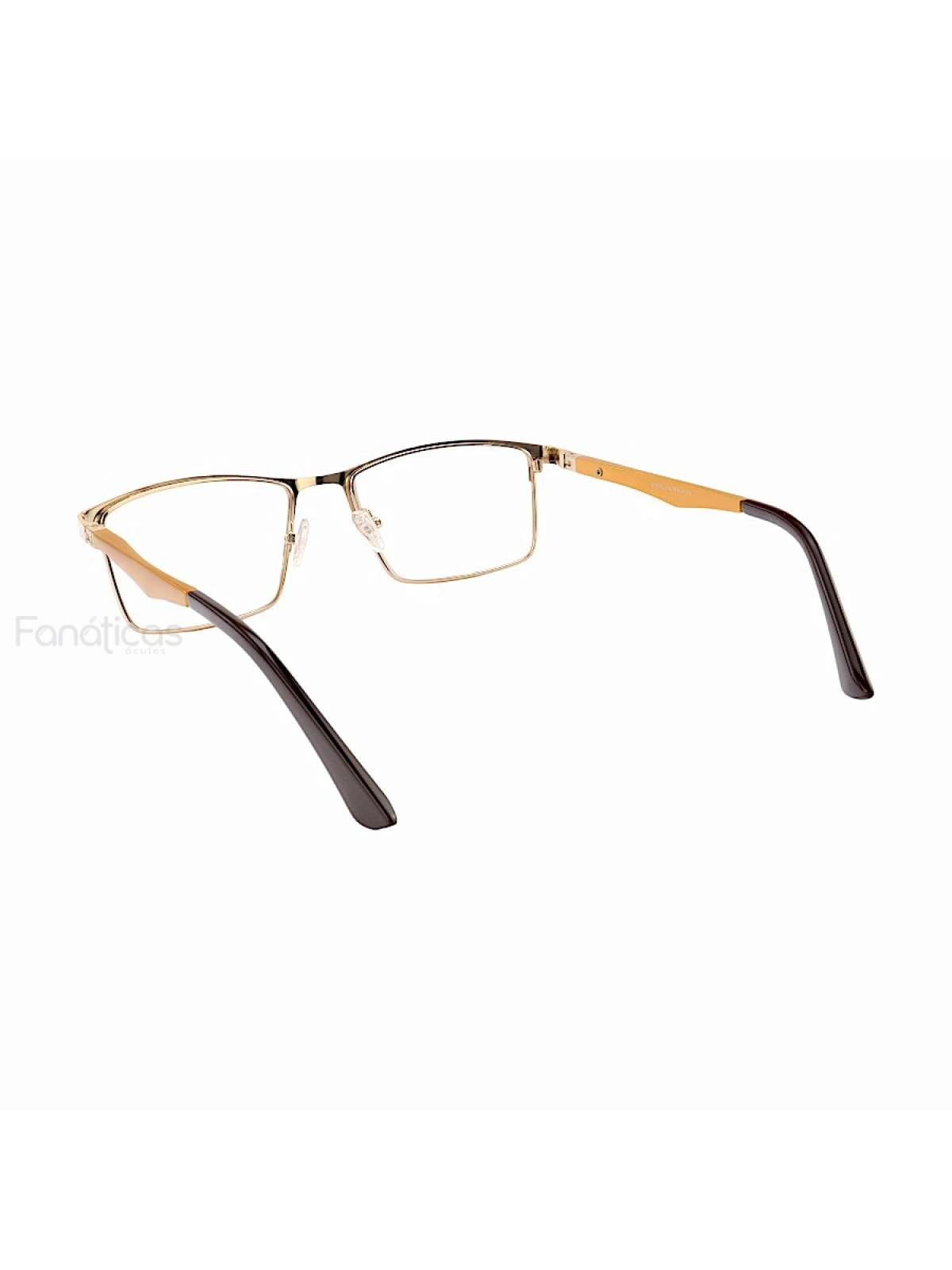 Armação de Óculos Masculina FN9127 Metal Titanium Dourado