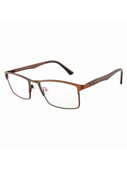 Armação de Óculos Masculina FN9127 Metal Titanium Marrom