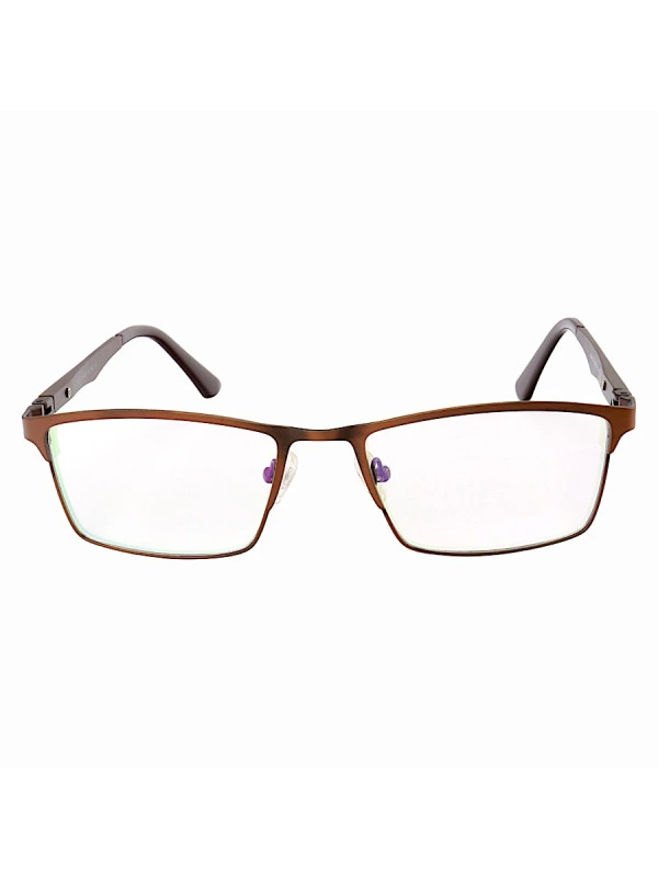 Armação de Óculos Masculina FN9127 Metal Titanium Marrom