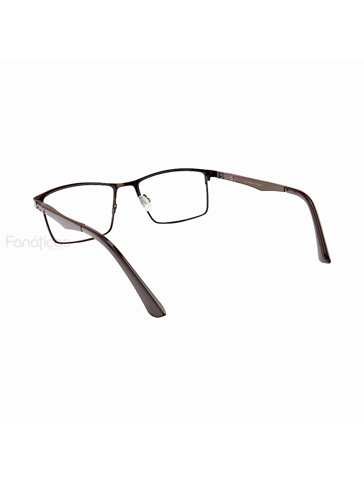 Armação de Óculos Masculina FN9127 Metal Titanium Marrom
