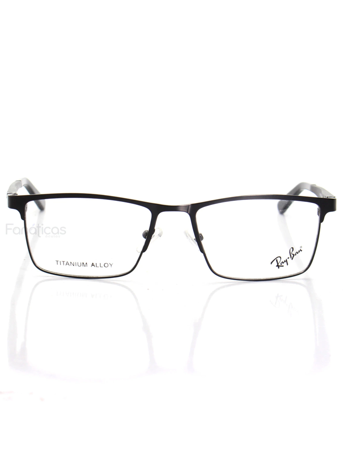 Armação de Óculos Masculina FN9127 Metal Titanium Preto