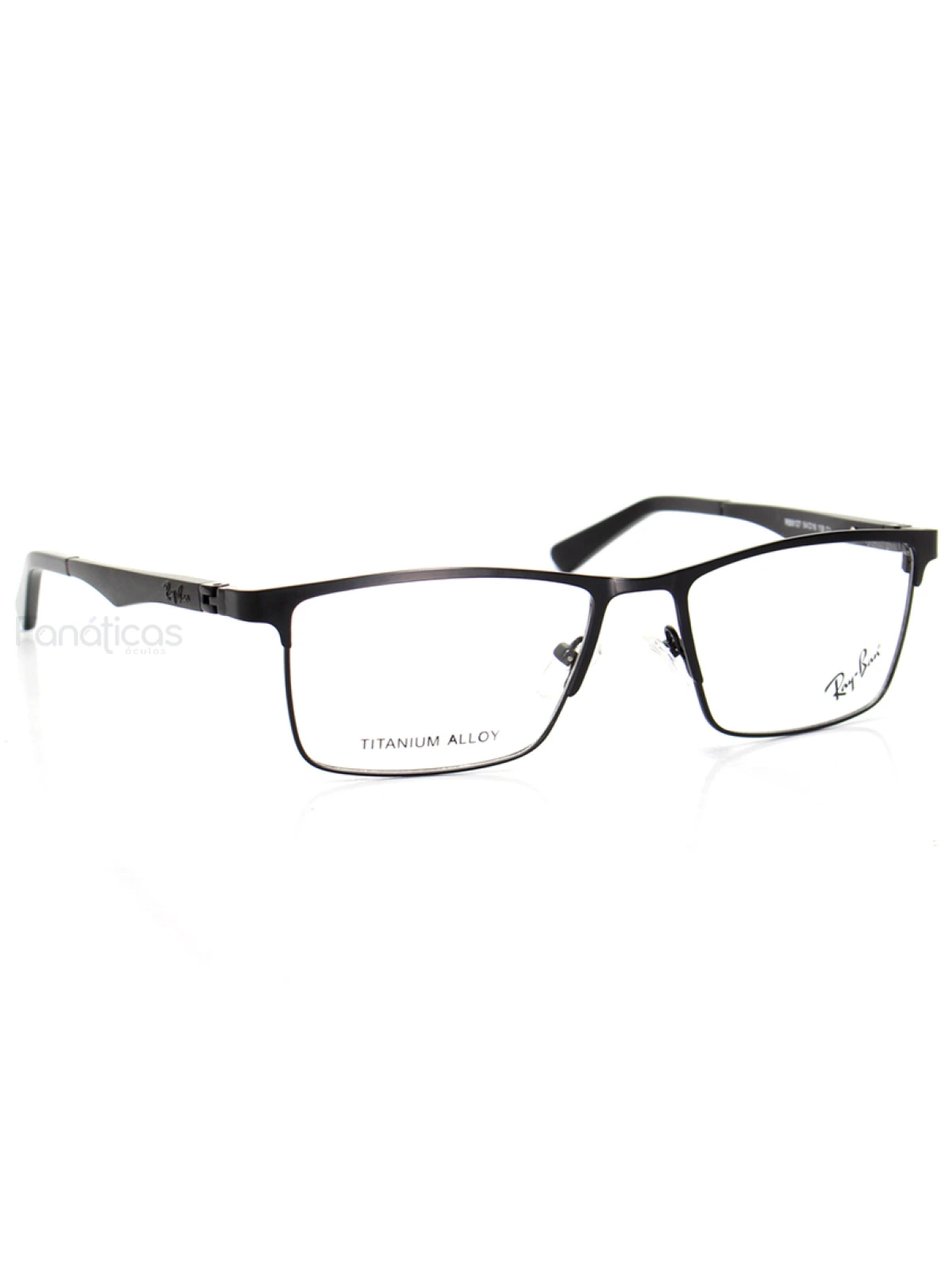 Armação de Óculos Masculina FN9127 Metal Titanium Preto