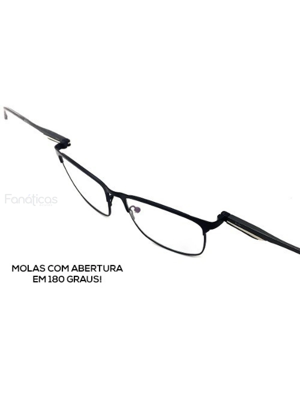 Armação de Óculos Masculina FN9127 Metal Titanium Preto