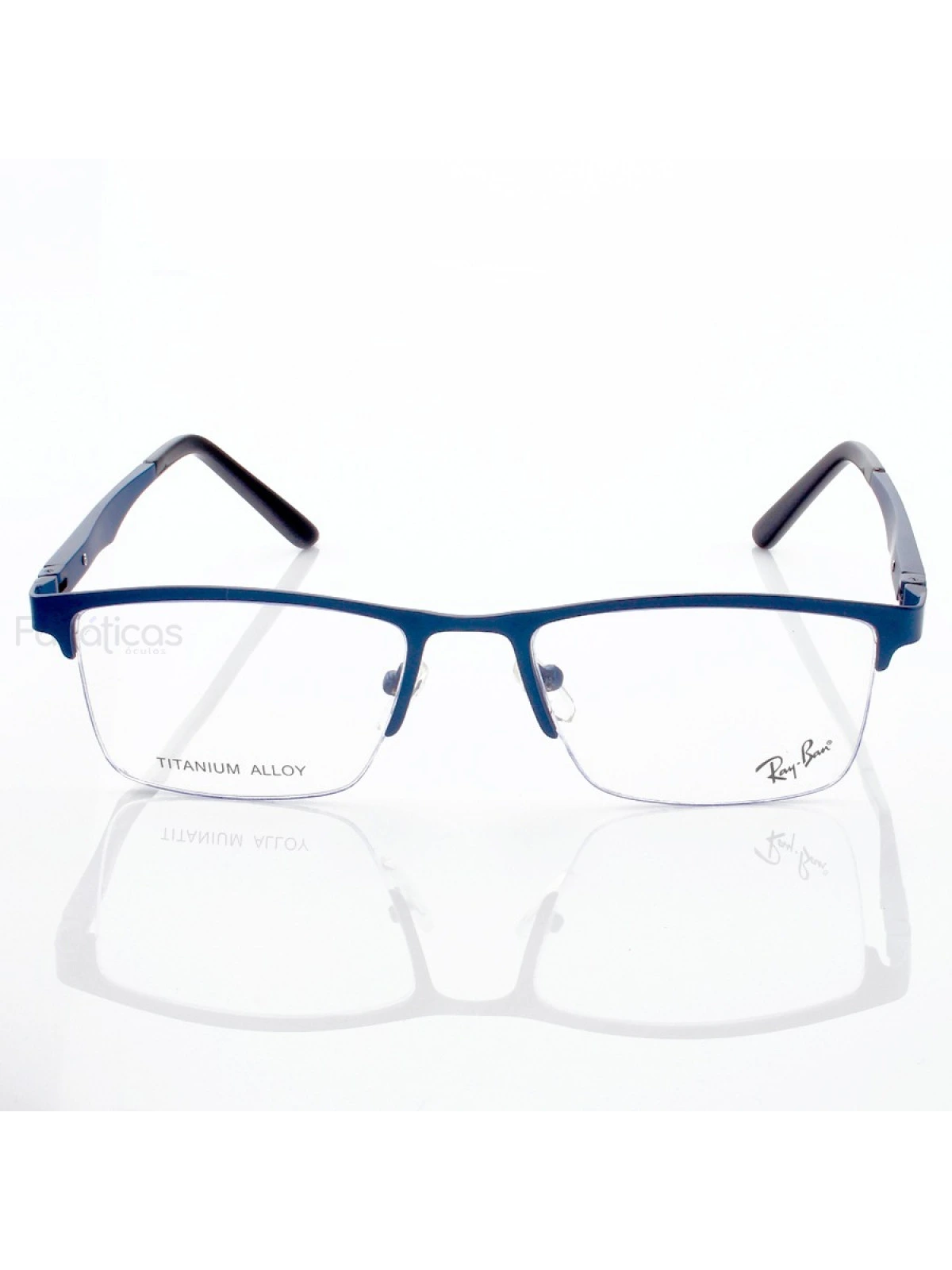 Armação de Óculos Masculina Meio Aro FN9128 Azul