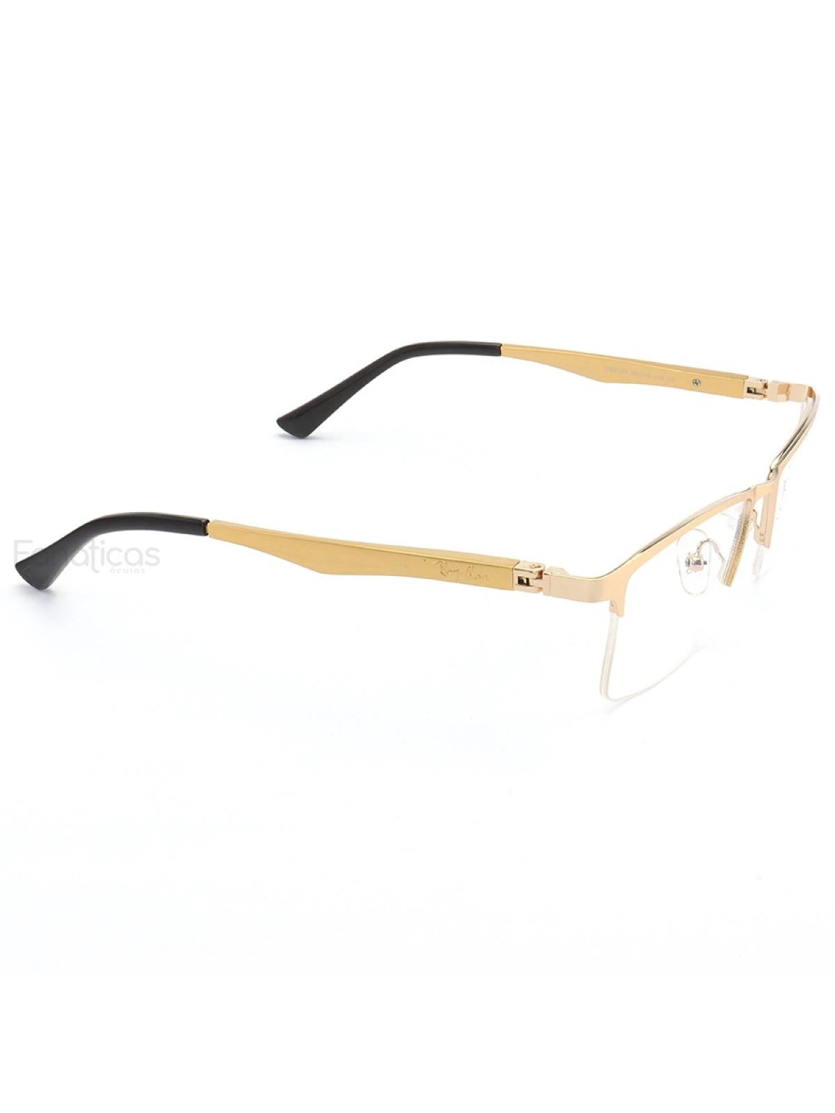 Armação de Óculos Masculina Meio Aro FN9128 Dourada