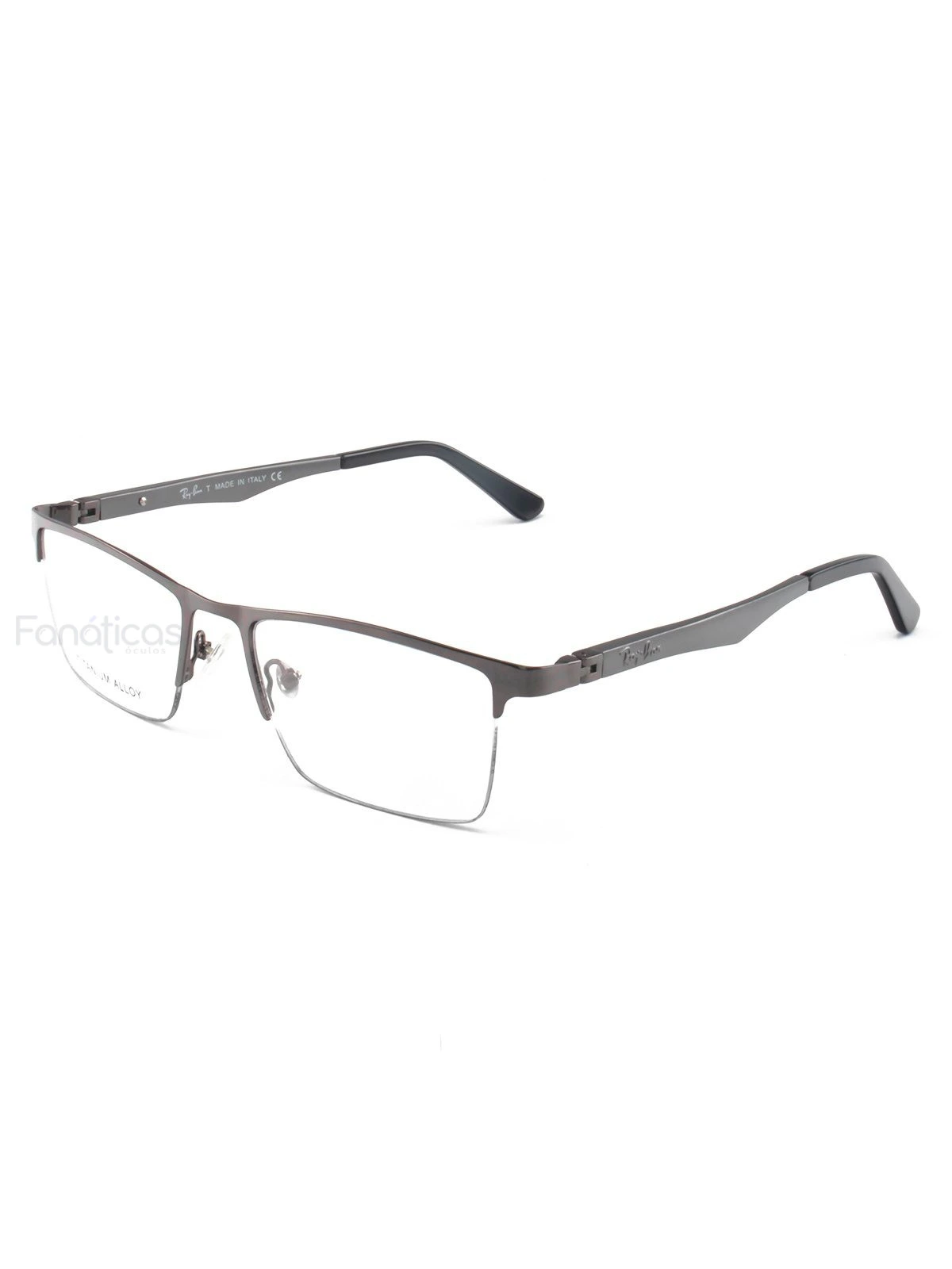Armacao de Óculos Masculina Meio Aro FN9128 Grafite