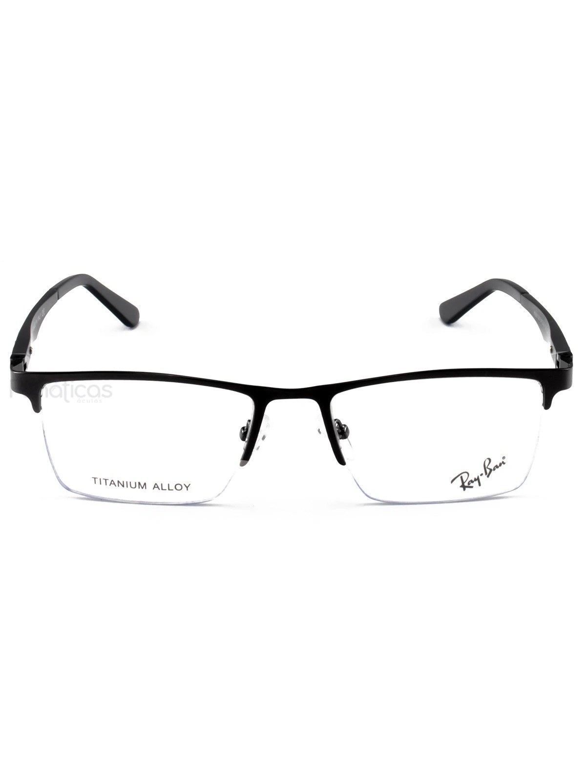 Armação de Óculos Masculina Meio Aro FN9128 Preto