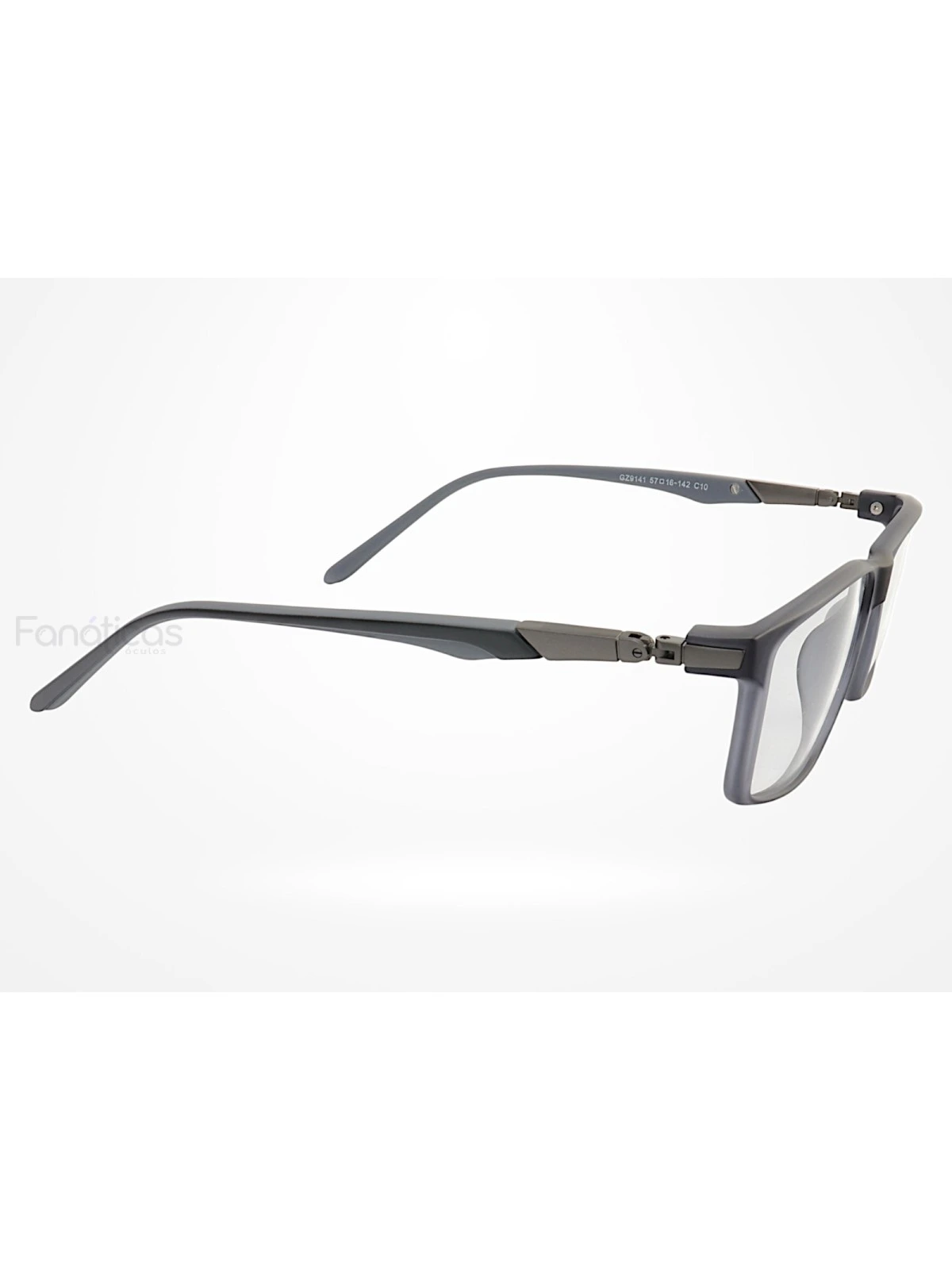 Armação de Óculos Masculina Retangular Molas 180 C10 GZ9141 Cinza