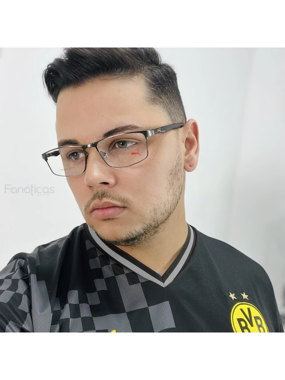 Armação de Óculos Masculino Retangular PM5365 Grafite e Laranja