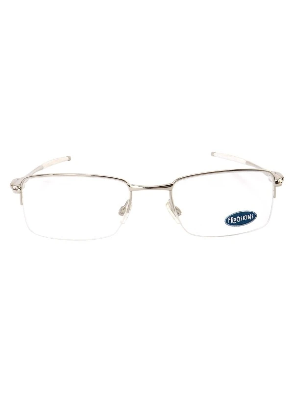 Armação de Óculos Meio Aro 826 Metal Prata Masculina