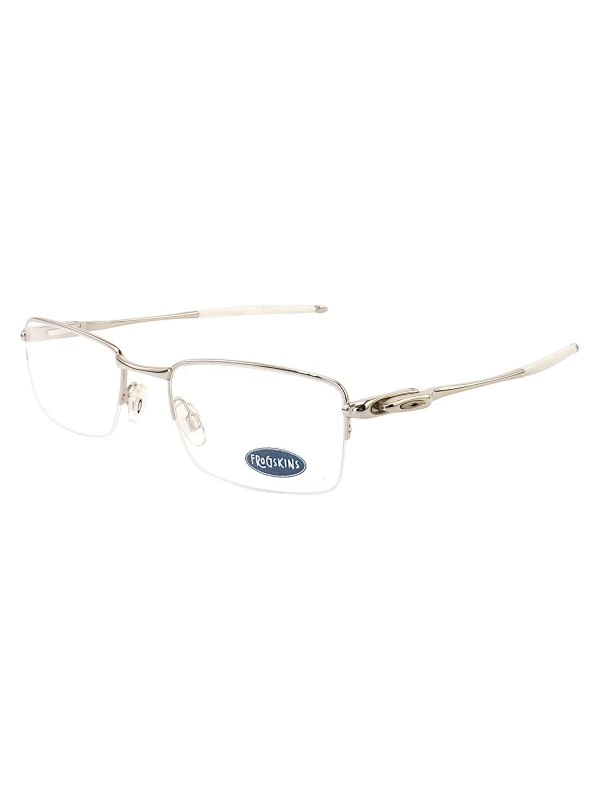 Armação de Óculos Meio Aro 826 Metal Prata Masculina