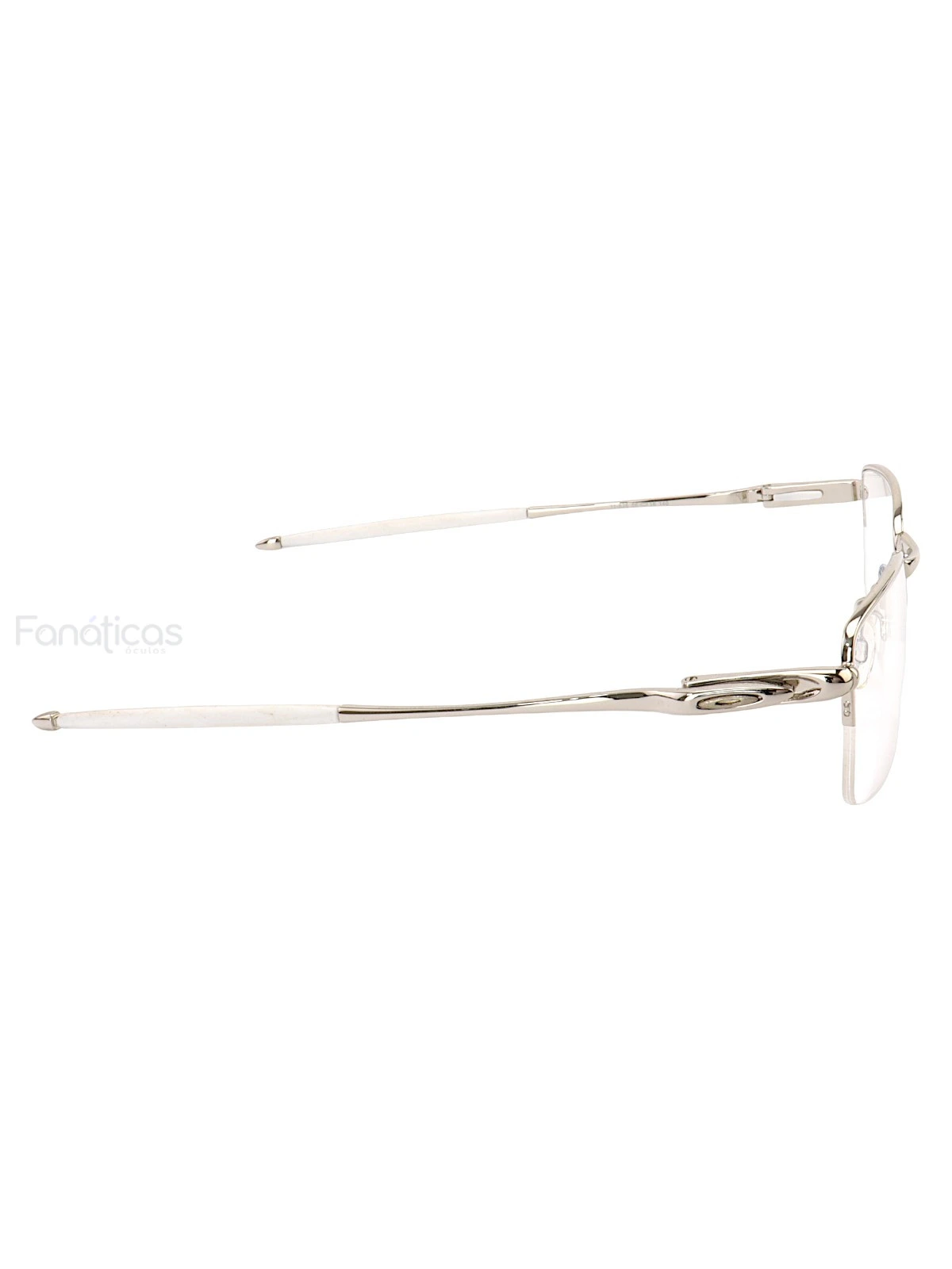 Armação de Óculos Meio Aro 826 Metal Prata Masculina