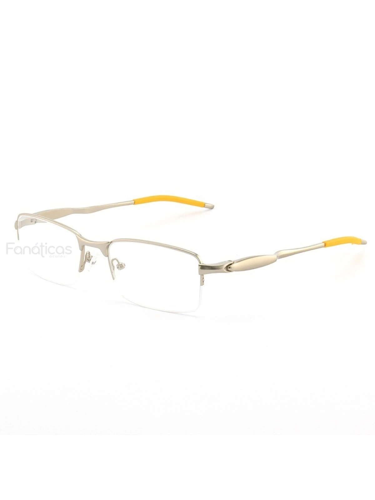 Armação de Óculos Meio Aro Evade OX3208 Cinza e Amarelo