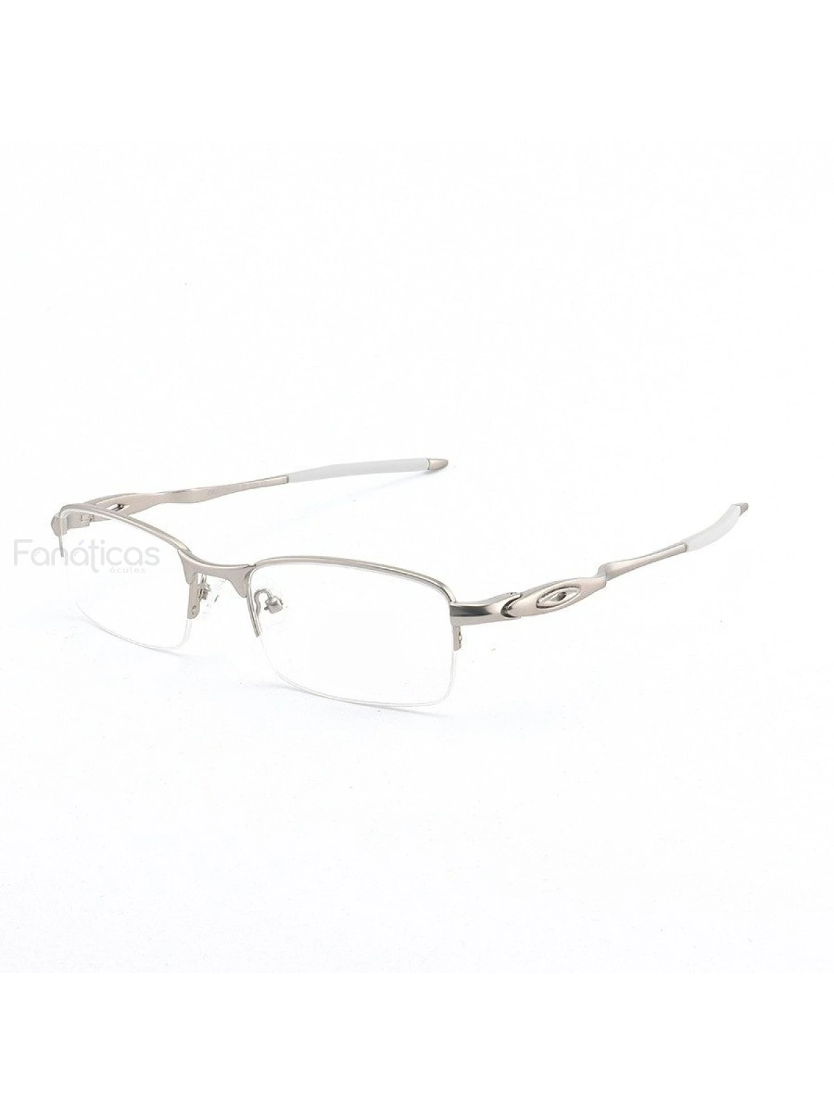 Armação de Óculos Meio Aro Evade OX3208 Prata Branco