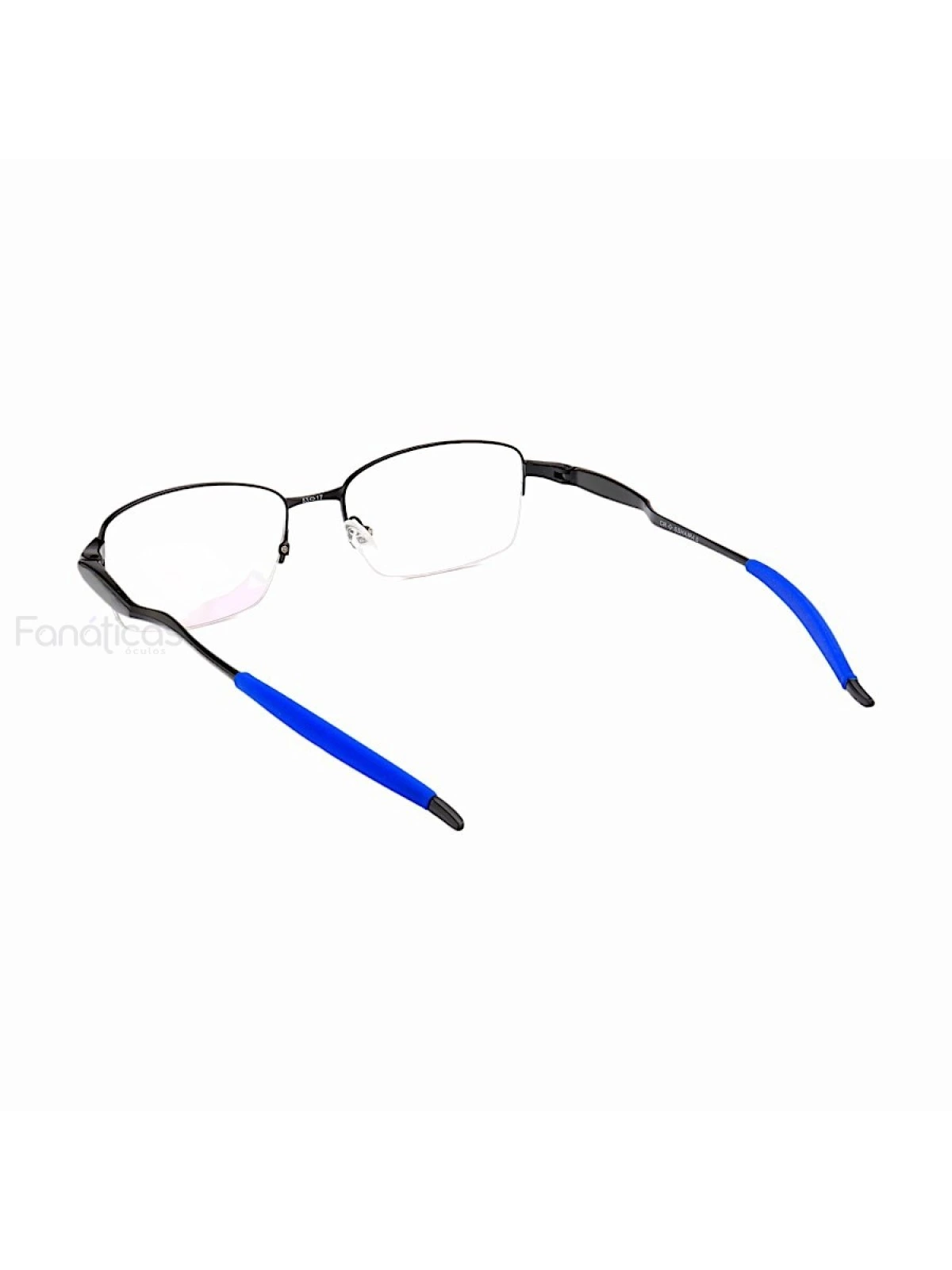 Armação de Óculos Meio Aro Evade OX3208 Preto Com Azul