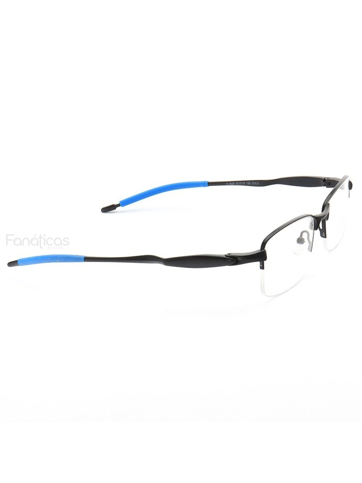 Armação de Óculos Meio Aro Evade OX3208 Preto e Azul