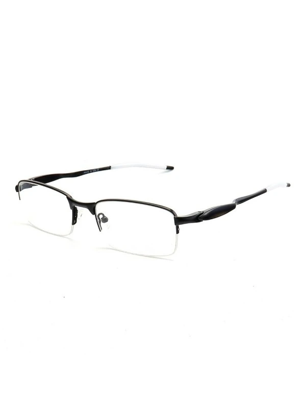 Armação de Óculos Meio Aro Evade OX3208 Preto e Branco