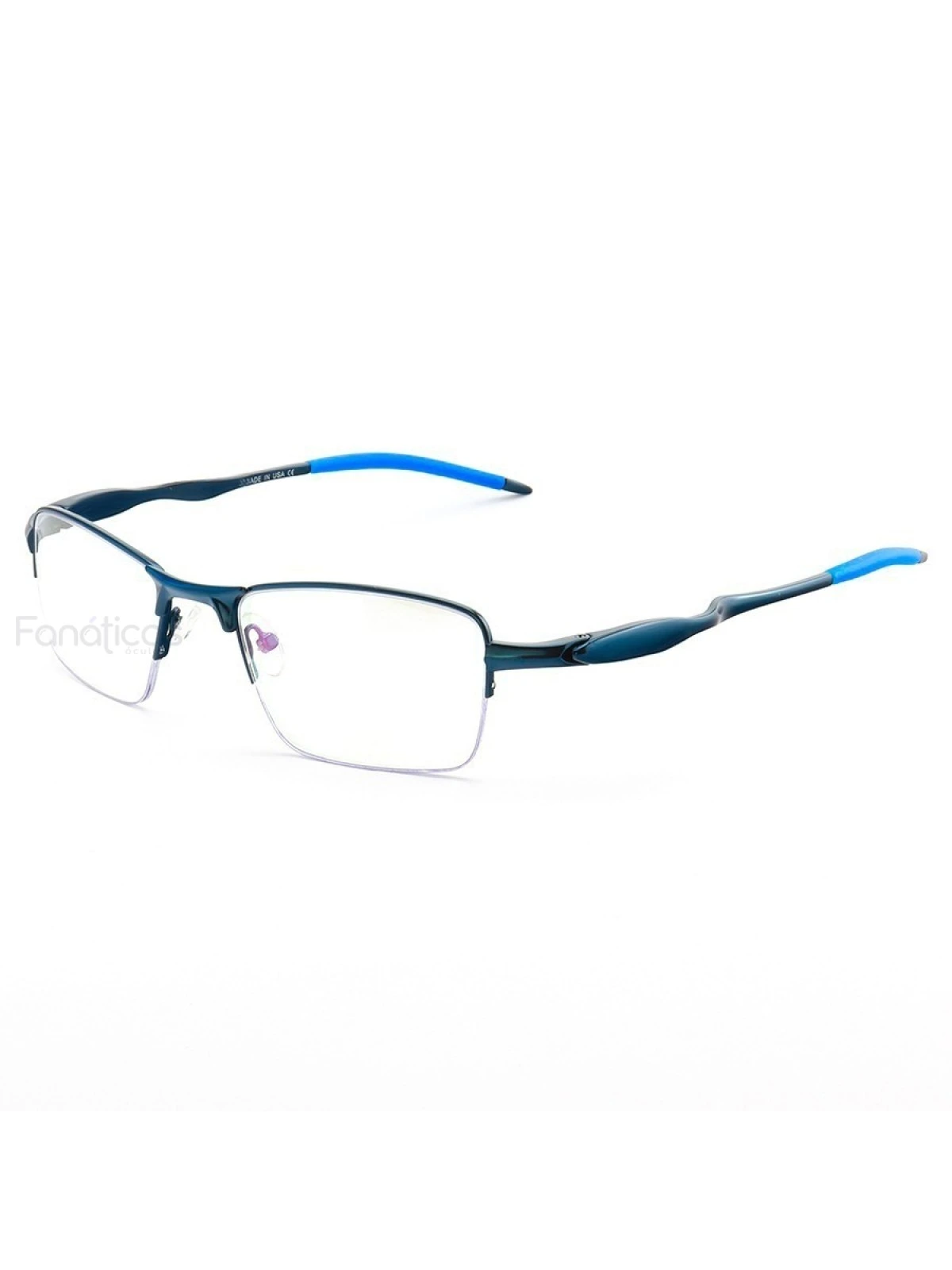 Armação de Óculos Meio Aro Evade OX3208 Todo Azul