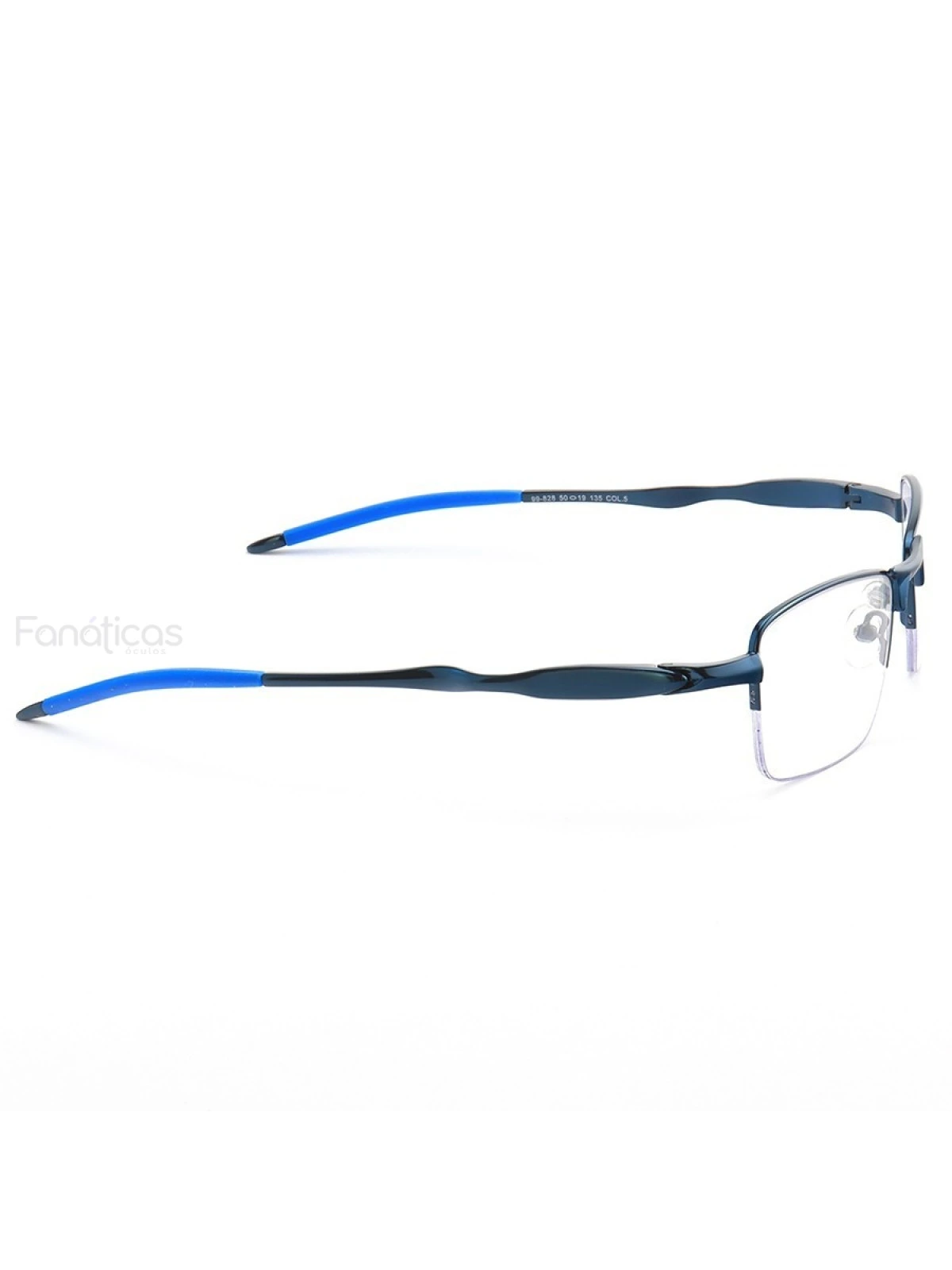Armação de Óculos Meio Aro Evade OX3208 Todo Azul