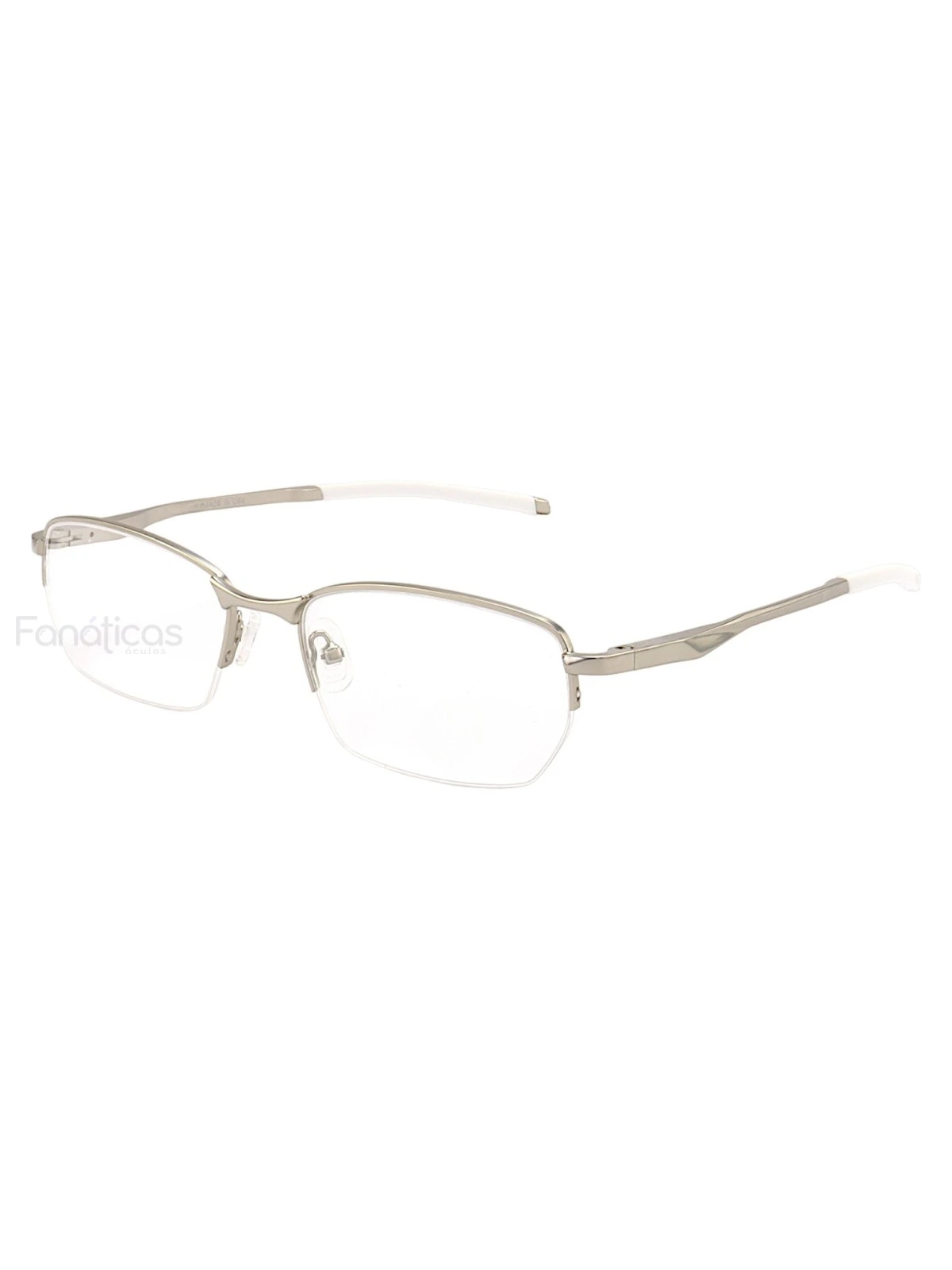 Armação de Óculos Meio Aro Kang OX7031 Prata e Branco
