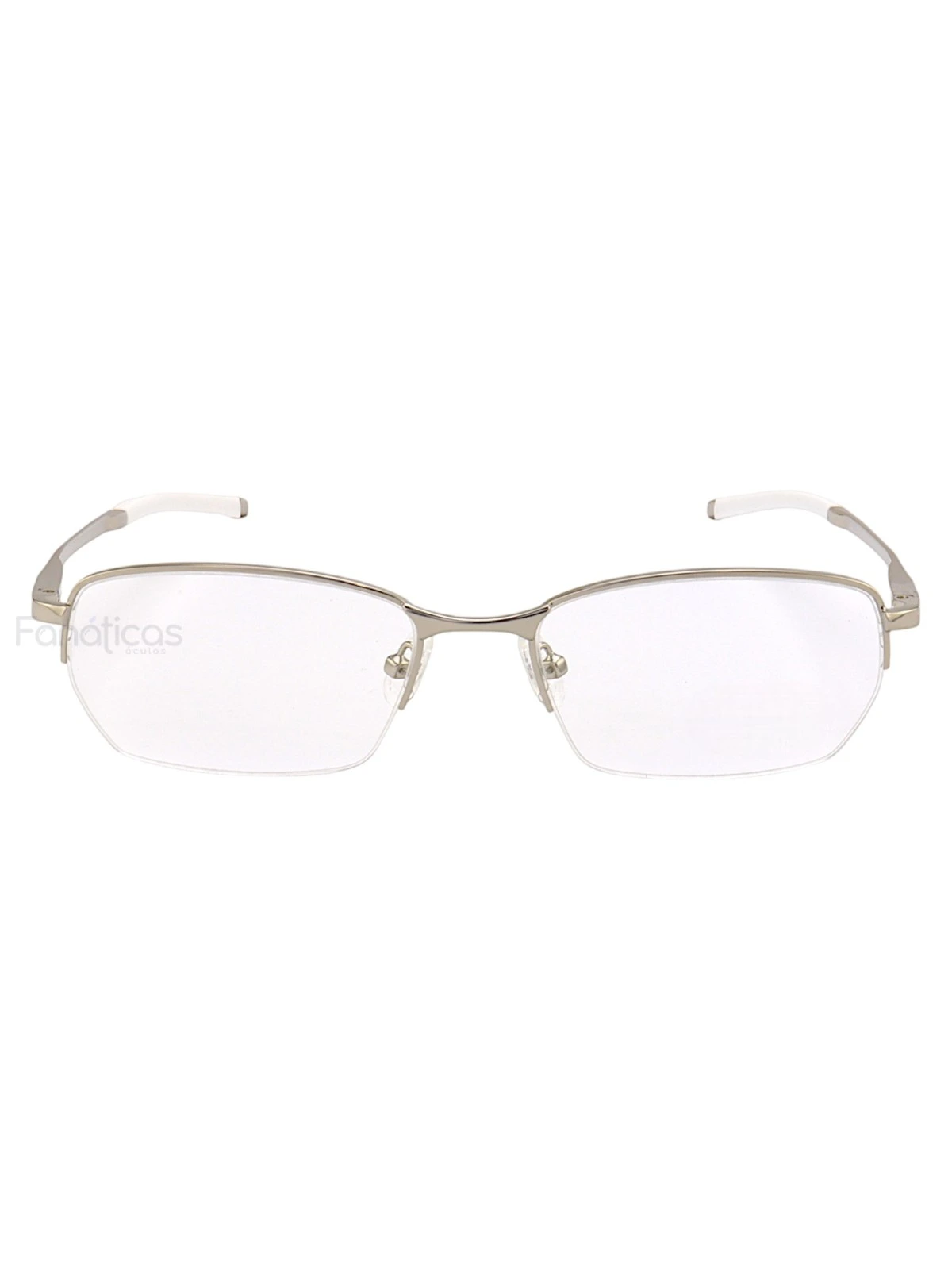 Armação de Óculos Meio Aro Kang OX7031 Prata e Branco