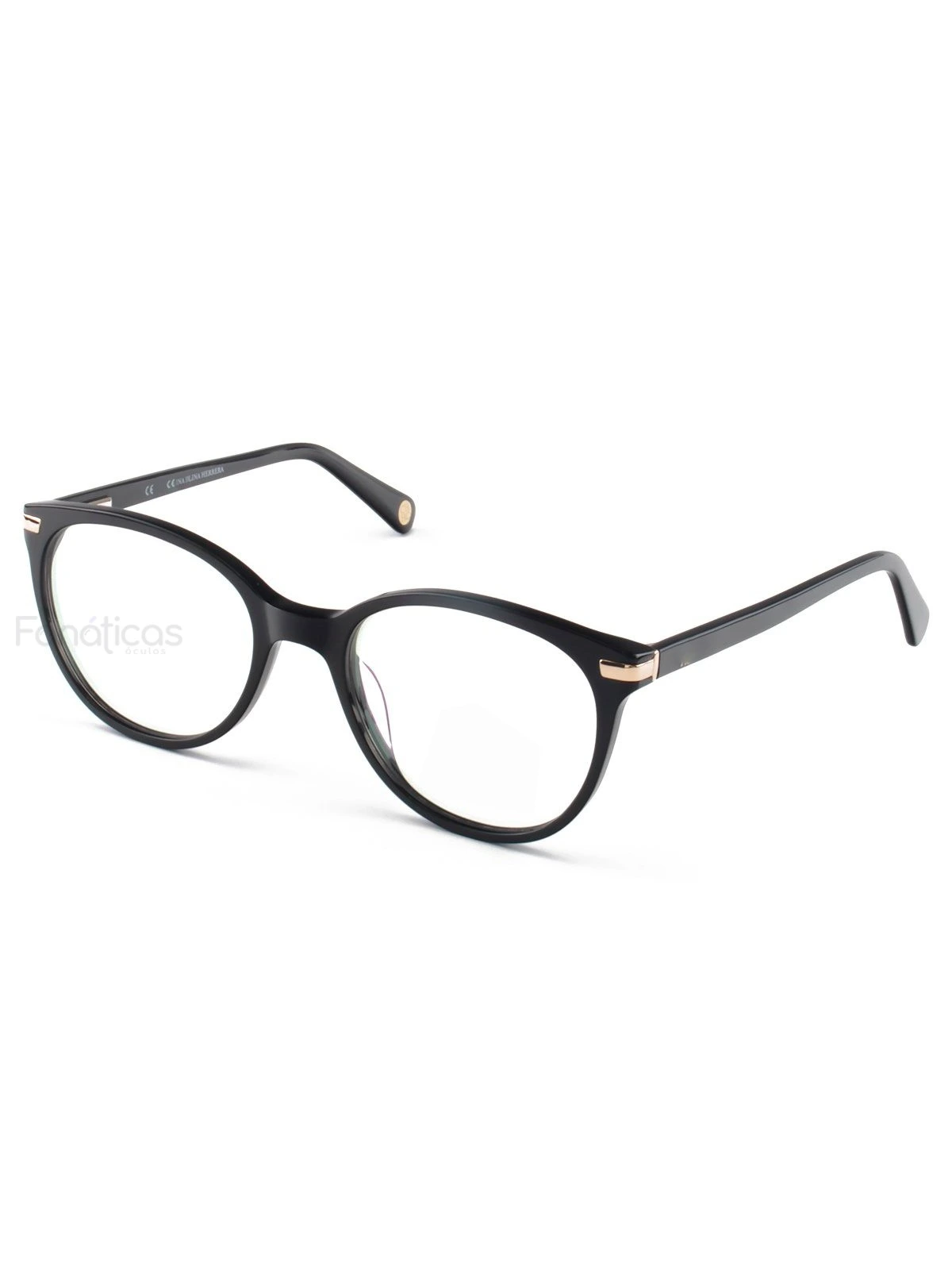Armação de Óculos Oval CH625 Preto Acetato Feminino