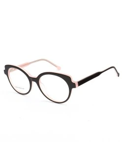 Armação de Óculos Oval LQ6013 Preta e Rosa