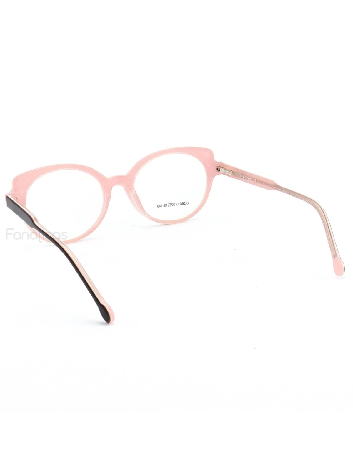 Armação de Óculos Oval LQ6013 Preta e Rosa
