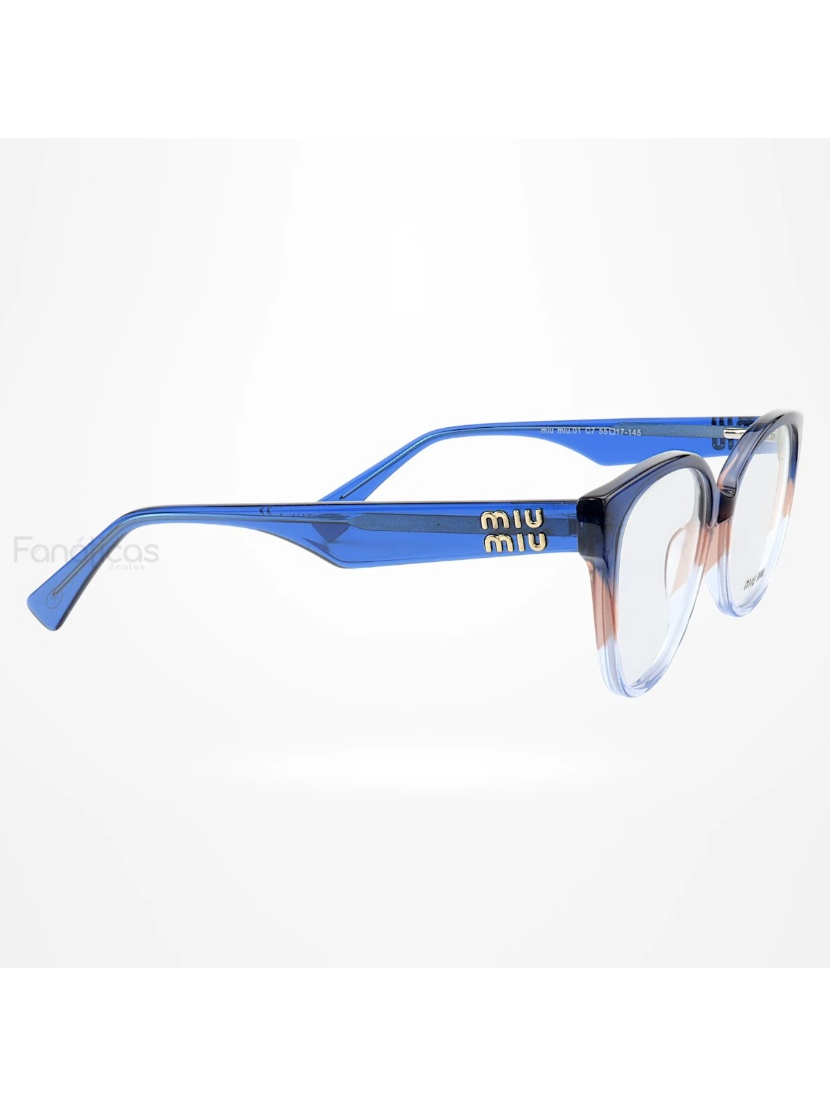 Armação de Óculos Oval MM01 Azul Degrade