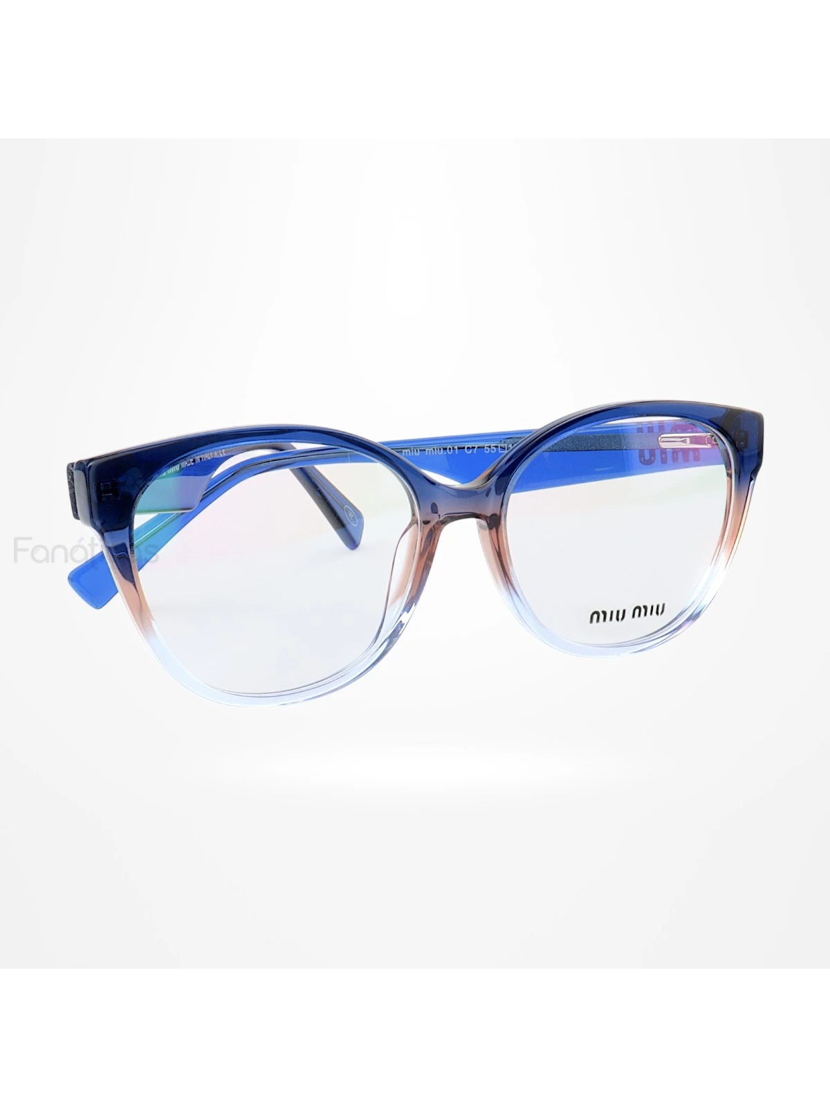 Armação de Óculos Oval MM01 Azul Degrade