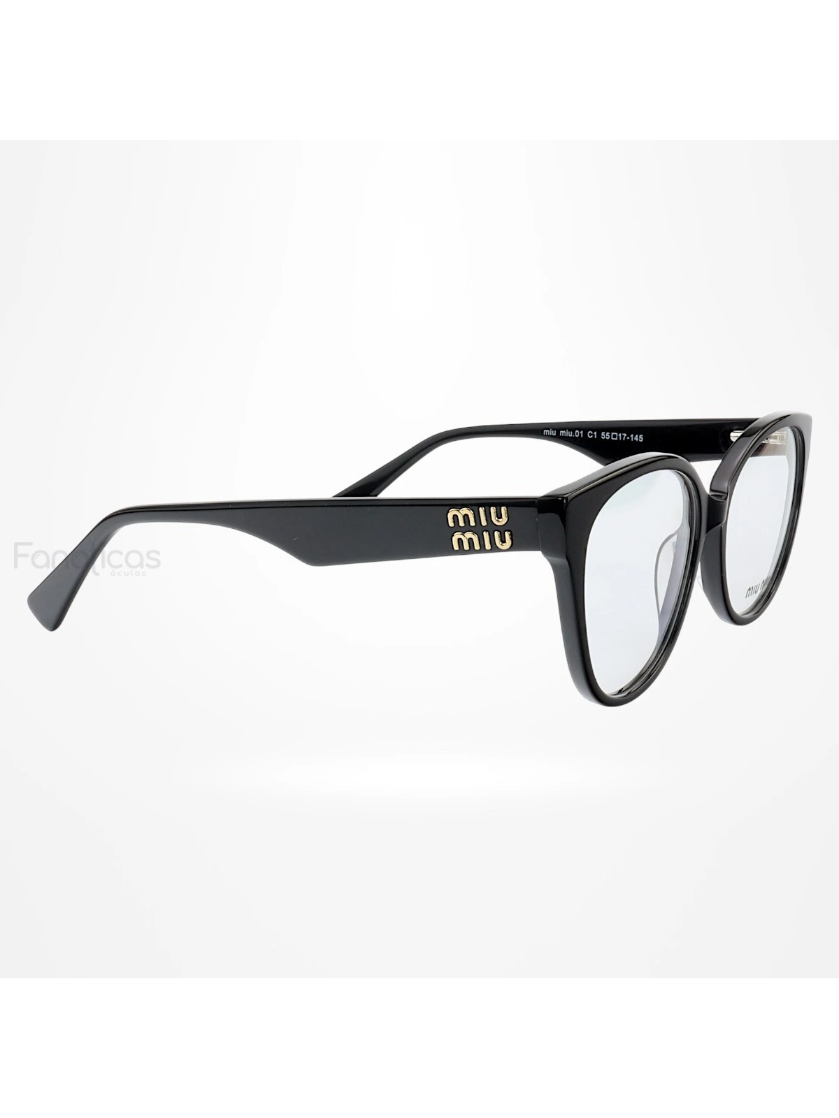 Armação de Óculos Oval MM01 Preto