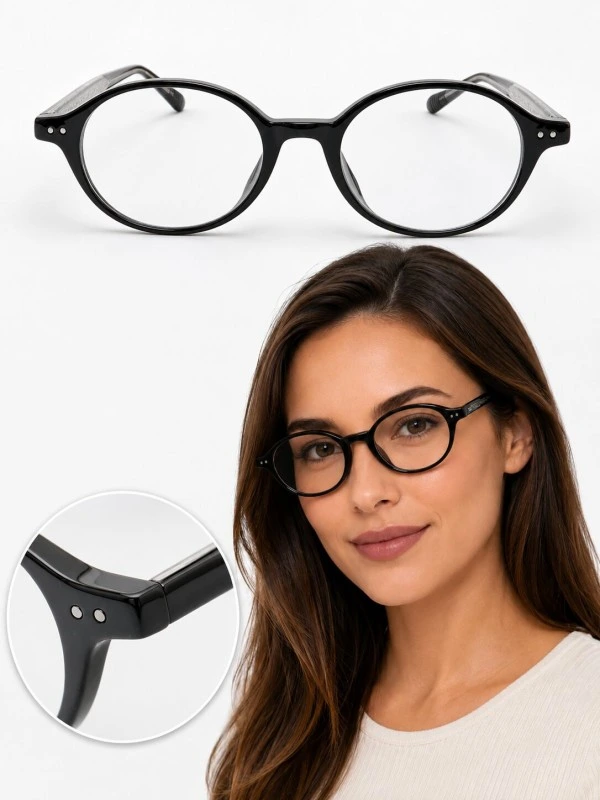 Armação de Óculos Oval RM0747 Preto